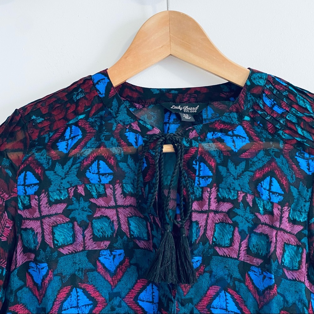 Lucky Brand Semi Sheer Boho Blouse - Picture 6 of 12